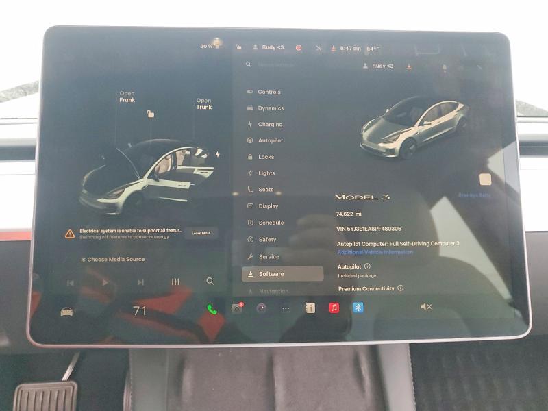 Aukcja sprzedaży 2023 Tesla Model 3, vin: 5YJ3E1EA8PF480306, numer aukcji: 48002786