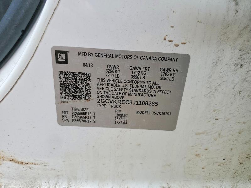 Продажа на аукционе авто 2018 Chevrolet Silverado, vin: 2GCVKREC3J1108285, номер лота: 47417436