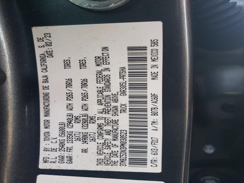 78724695 :رقم المزاد ، 3TMBZ5DN3PM030523 vin ، 2023 Toyota Tacoma مزاد بيع