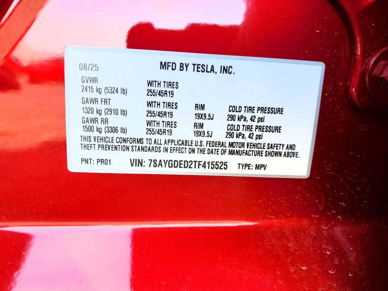 Продаж на аукціоні авто 2026 Tesla Model Y, vin: 7SAYGDED2TF415525, номер лоту: 79373475
