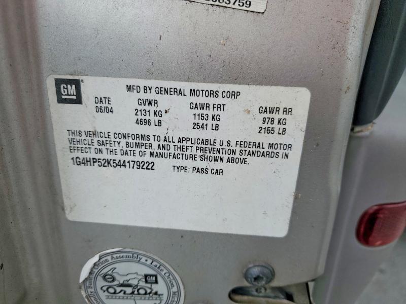 46311536 :رقم المزاد ، 1G4HP52K544179222 vin ، 2004 Buick Lesabre مزاد بيع