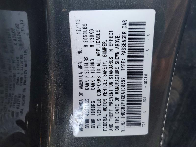 79527305 :رقم المزاد ، 1HGCR2F7XEA108552 vin ، 2014 Honda Accord مزاد بيع
