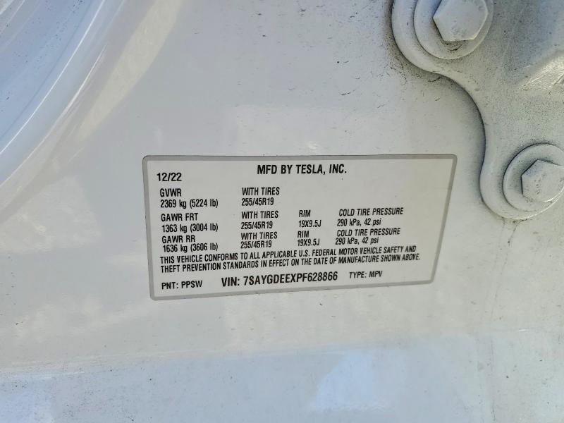 Aukcja sprzedaży 2023 Tesla Model Y, vin: 7SAYGDEEXPF628866, numer aukcji: 47587196