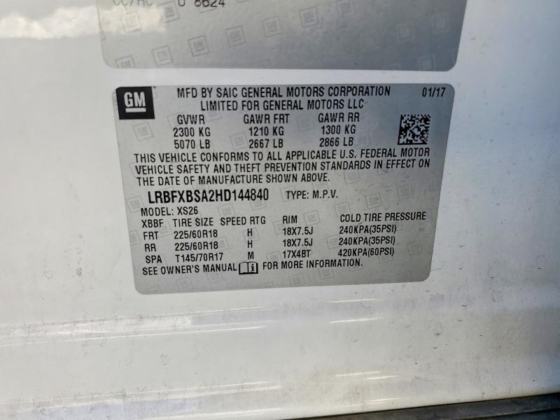 Aukcja sprzedaży 2017 Buick Envision, vin: LRBFXBSA2HD144840, numer aukcji: 45461996