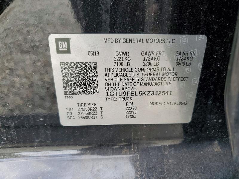 Продажа на аукционе авто 2019 Gmc Sierra, vin: 1GTU9FEL5KZ342541, номер лота: 79257475