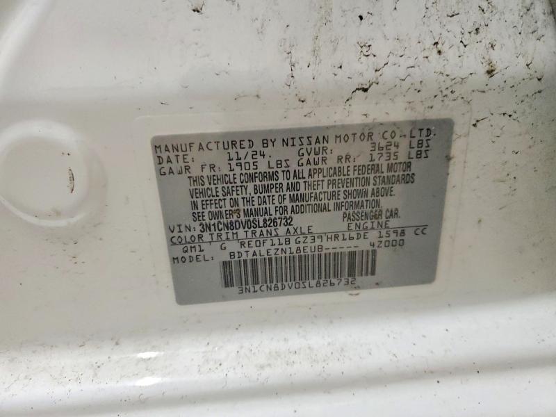 Продажа на аукционе авто 2025 Nissan Versa, vin: 3N1CN8DV0SL826732, номер лота: 46518676