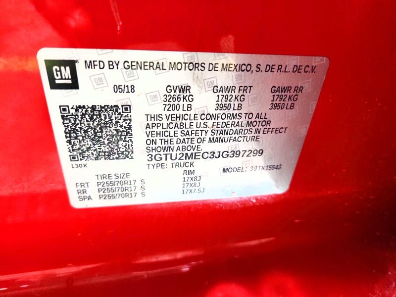 Продажа на аукционе авто 2018 Gmc Siera, vin: 3GTU2MEC3JG397299, номер лота: 46138086