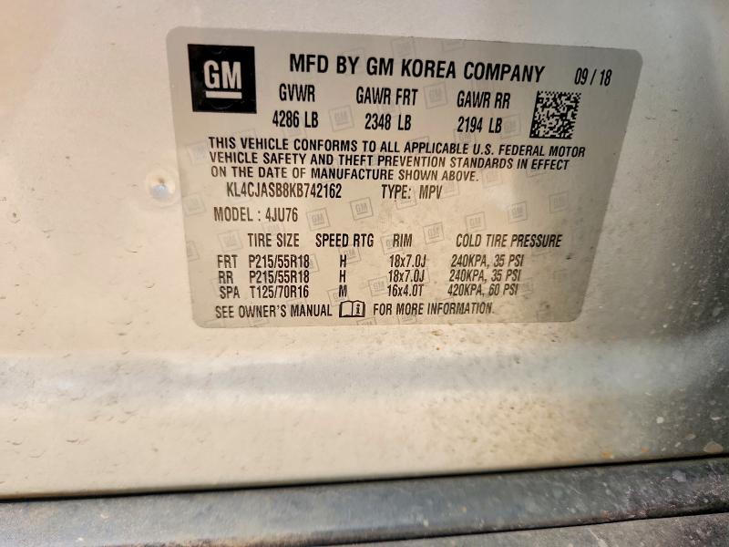 Aukcja sprzedaży 2019 Buick Encore, vin: KL4CJASB8KB742162, numer aukcji: 46411966