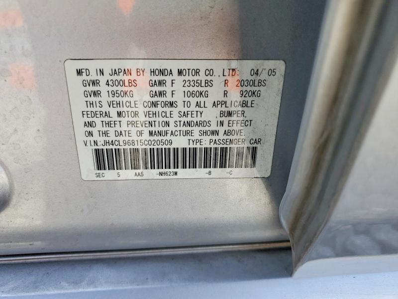 Продаж на аукціоні авто 2005 Acura Tsx, vin: JH4CL96815C020509, номер лоту: 46565856