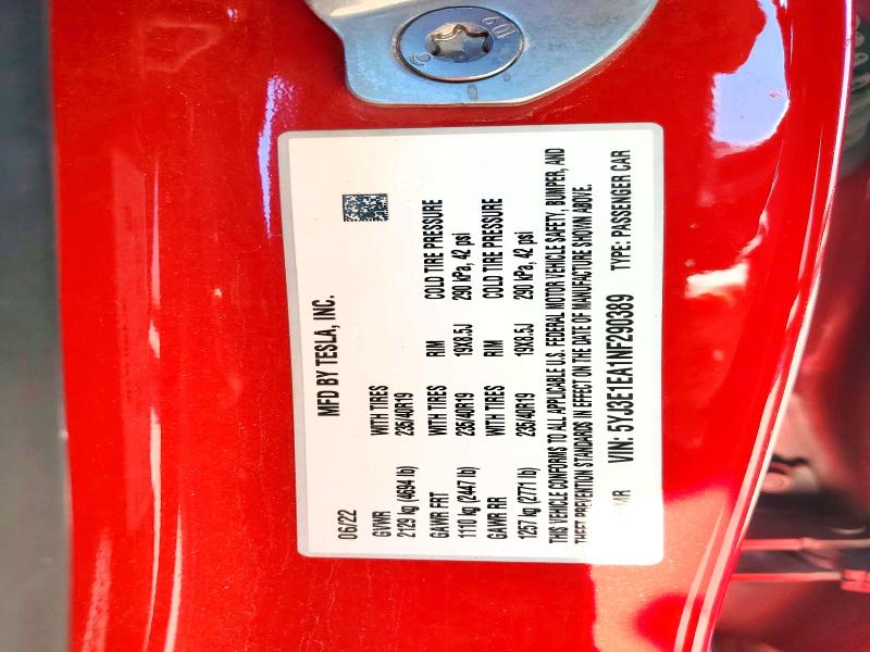 Aukcja sprzedaży 2022 Tesla Model 3, vin: 5YJ3E1EA1NF290389, numer aukcji: 46519096