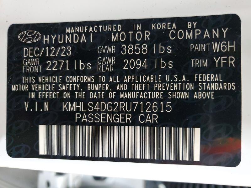 2024 Hyundai Elantra მანქანა იყიდება აუქციონზე, vin: KMHLS4DG2RU712615, აუქციონის ნომერი: 46262246