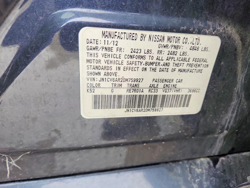 Aukcja sprzedaży 2013 Infiniti G37 Sedan, vin: JN1CV6AR2DM759927, numer aukcji: 79986085