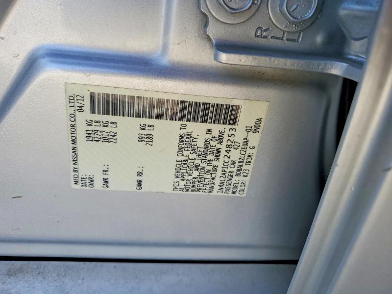 Aukcja sprzedaży 2012 Nissan Altima, vin: 1N4AL2AP1CC248253, numer aukcji: 45870956