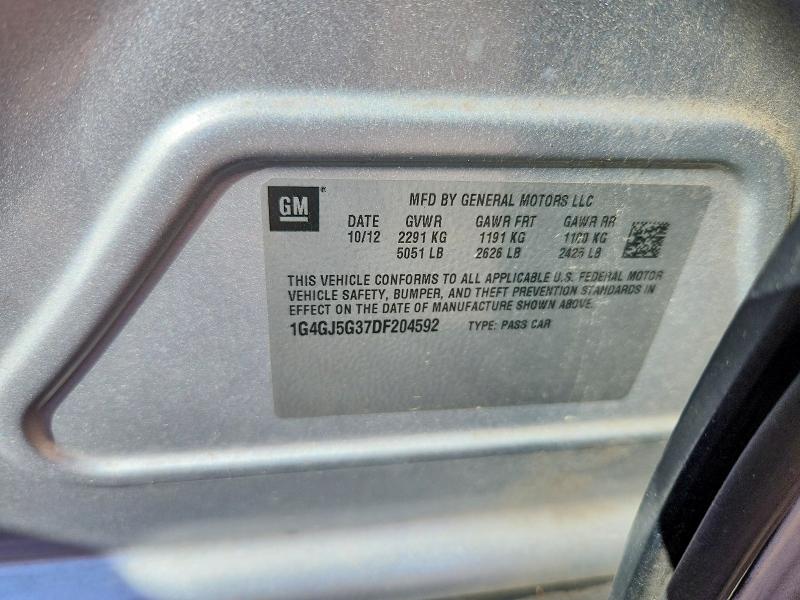 2013 Buick Lacrosse მანქანა იყიდება აუქციონზე, vin: 1G4GJ5G37DF204592, აუქციონის ნომერი: 46328696