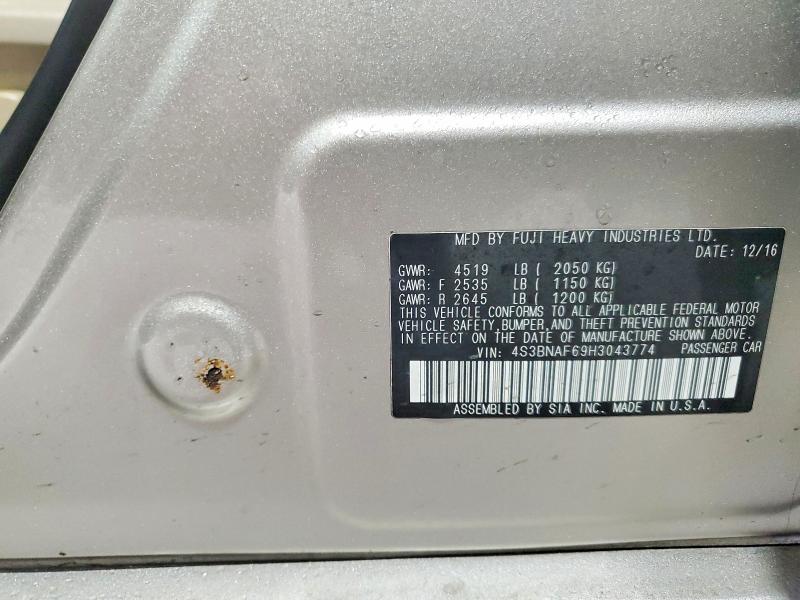 2017 Subaru Legacy მანქანა იყიდება აუქციონზე, vin: 4S3BNAF69H3043774, აუქციონის ნომერი: 42080856