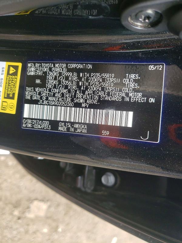 Aukcja sprzedaży 2013 Lexus Rx 450h, vin: JTJBC1BA9D2052360, numer aukcji: 47456646