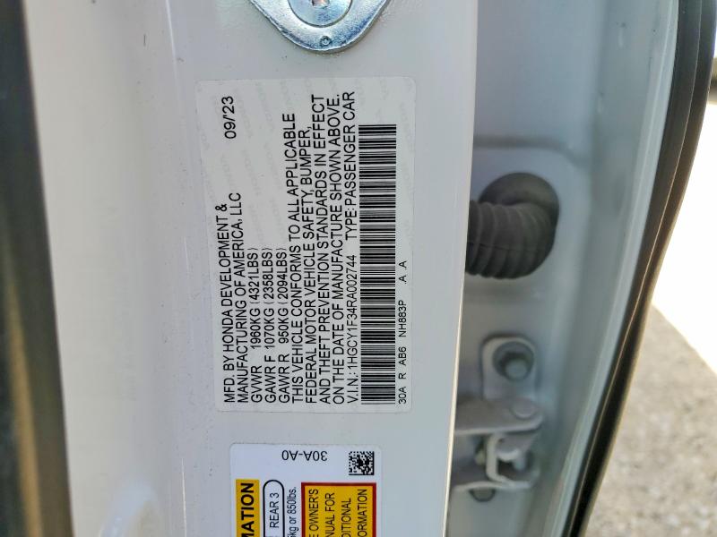 42054276 :رقم المزاد ، 1HGCY1F34RA002744 vin ، 2024 Honda Accord مزاد بيع