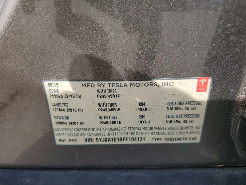 Aukcja sprzedaży 2015 Tesla Model S, vin: 5YJSA1E18FF104131, numer aukcji: 47059506