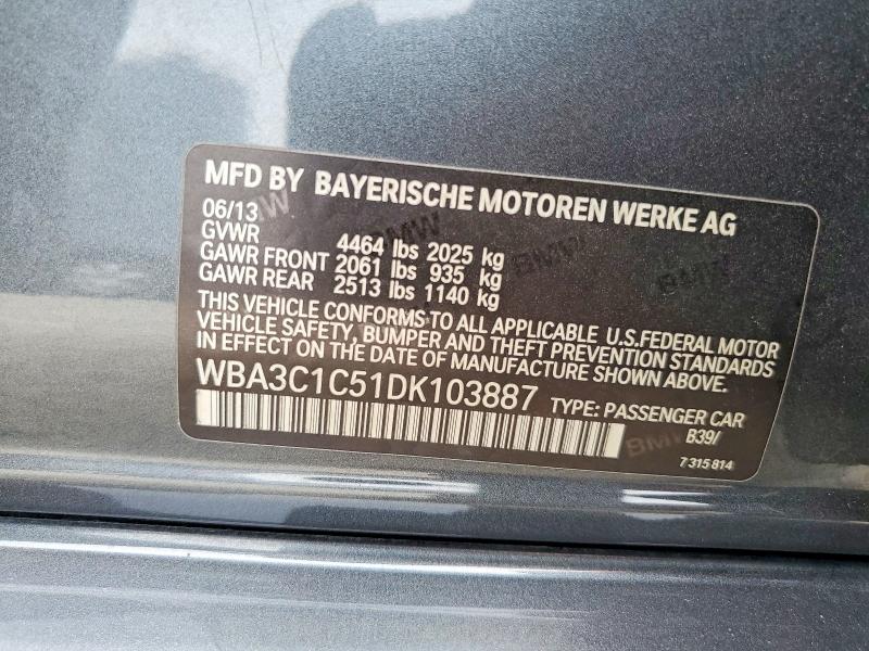 Aukcja sprzedaży 2013 Bmw 328, vin: WBA3C1C51DK103887, numer aukcji: 48162106