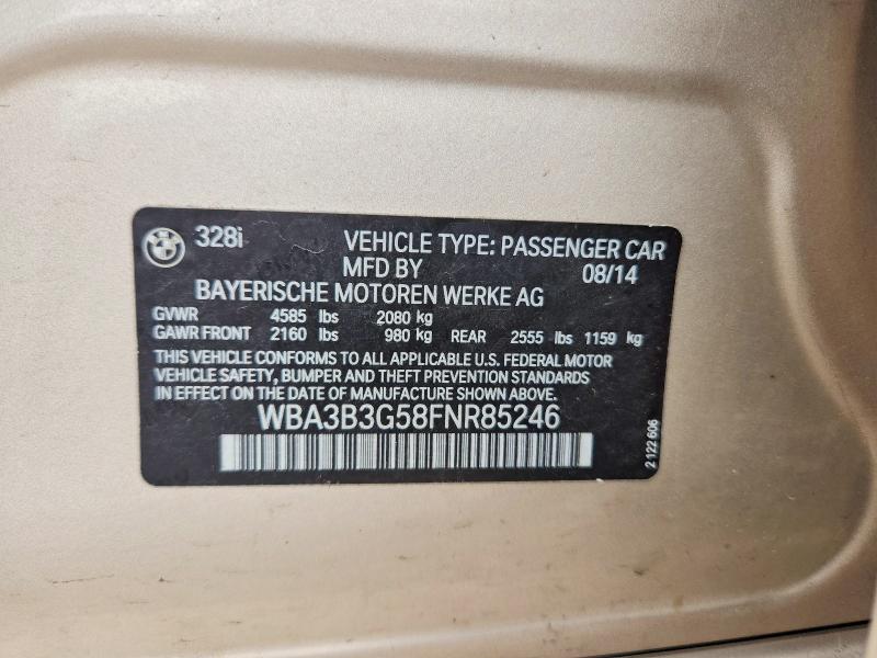 Aukcja sprzedaży 2015 Bmw 328, vin: WBA3B3G58FNR85246, numer aukcji: 45932936