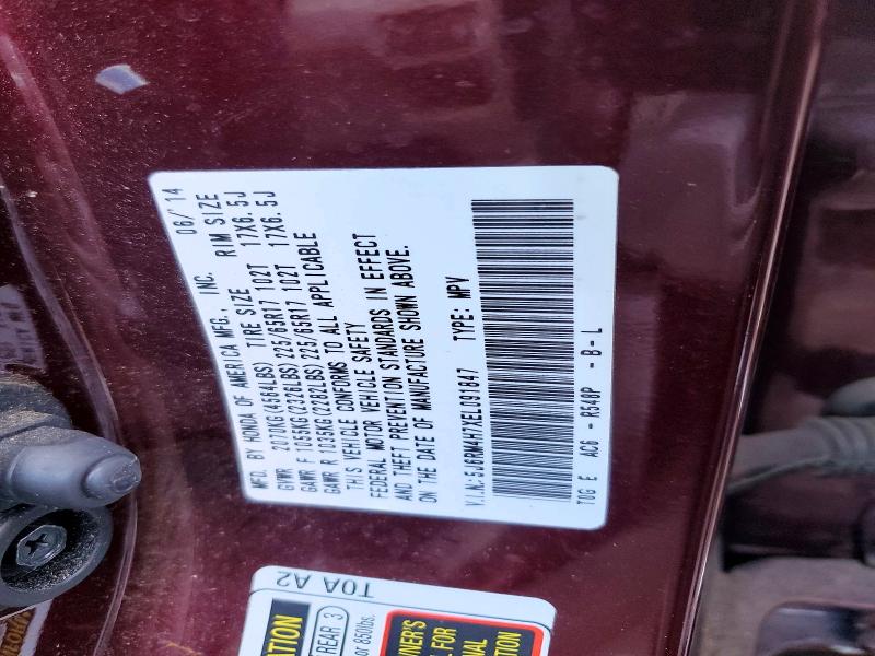 Продаж на аукціоні авто 2014 Honda Cr-v, vin: 5J6RM4H7XEL091847, номер лоту: 46324246