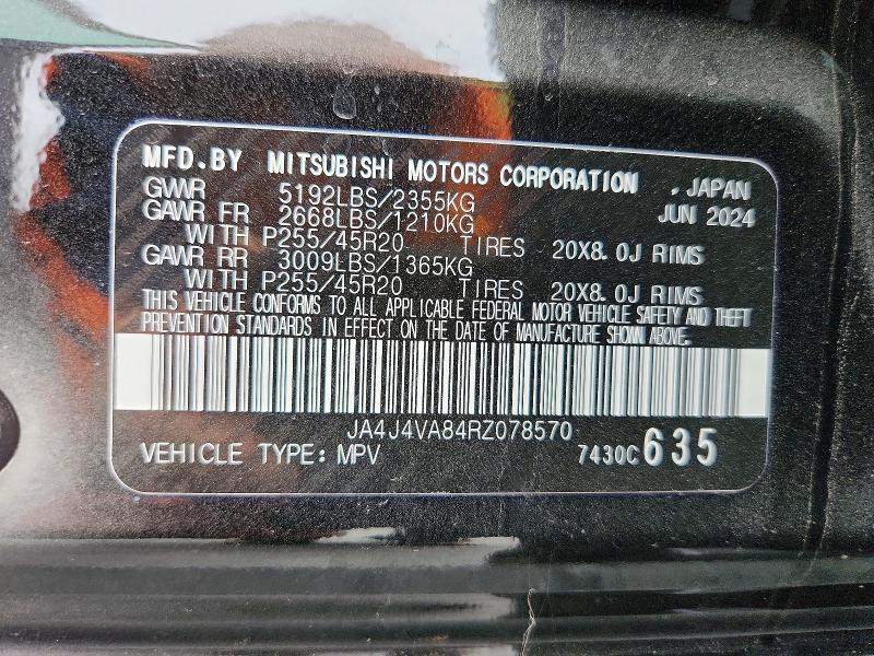 Продаж на аукціоні авто 2024 Mitsubishi Outlander, vin: JA4J4VA84RZ078570, номер лоту: 79391855