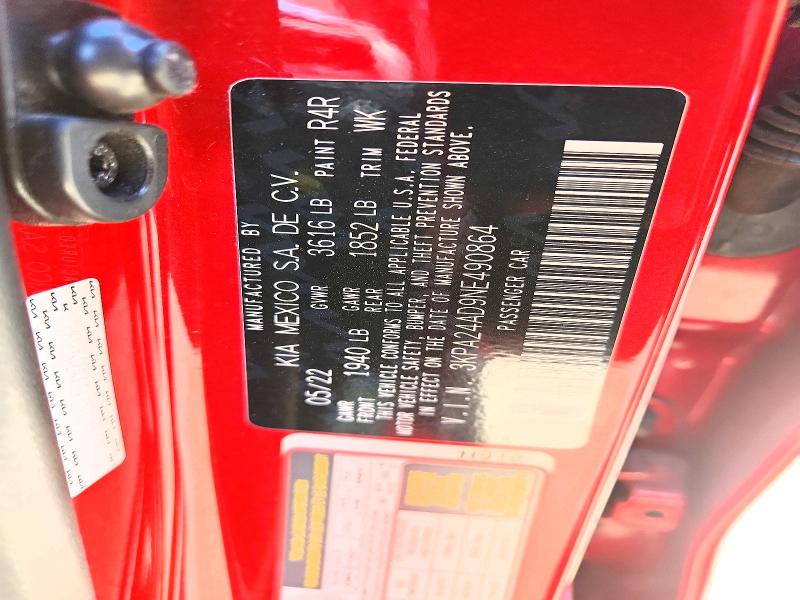 Aukcja sprzedaży 2022 Kia Rio, vin: 3KPA24AD9NE490864, numer aukcji: 46717586