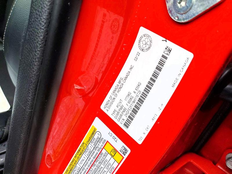 Aukcja sprzedaży 2022 Honda Civic, vin: 2HGFE2F51NH116726, numer aukcji: 79391675