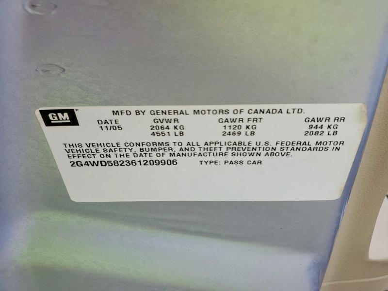 Продаж на аукціоні авто 2006 Buick Lacrosse, vin: 2G4WD582361209906, номер лоту: 46734296