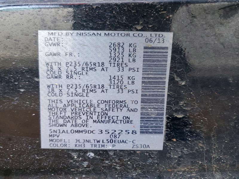 Продажа на аукционе авто 2013 Infiniti Jx35, vin: 5N1AL0MM9DC352258, номер лота: 46098866