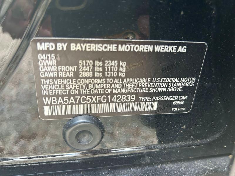 Продаж на аукціоні авто 2015 Bmw 528, vin: WBA5A7C5XFG142839, номер лоту: 48464646