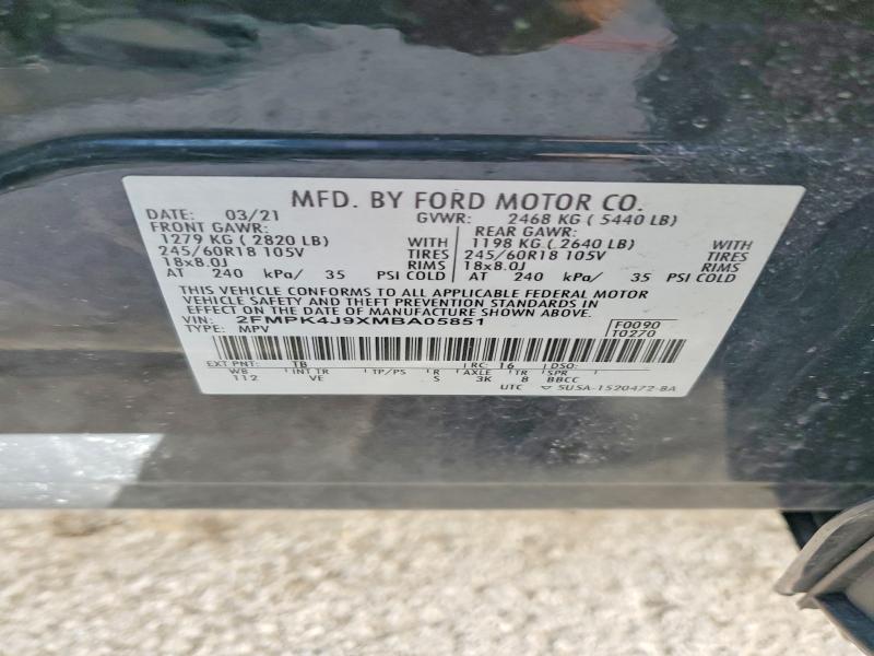 Aukcja sprzedaży 2021 Ford Edge, vin: 2FMPK4J9XMBA05851, numer aukcji: 47352686