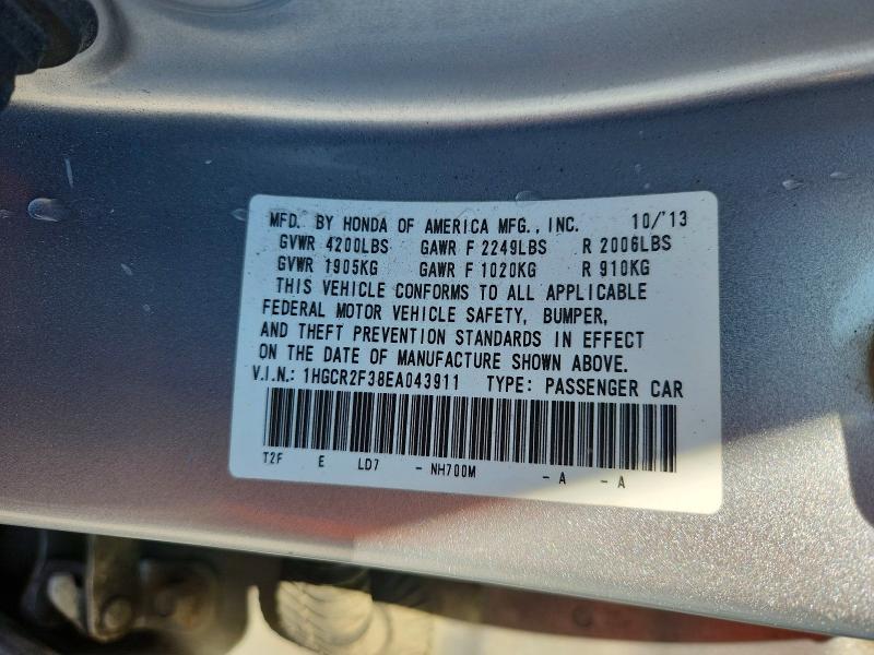 2014 Honda Accord მანქანა იყიდება აუქციონზე, vin: 1HGCR2F38EA043911, აუქციონის ნომერი: 46091446