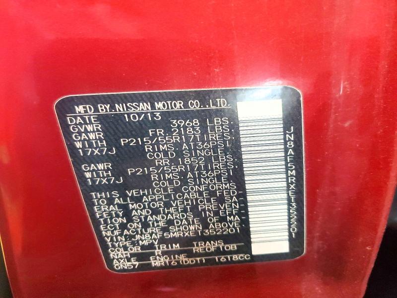 Aukcja sprzedaży 2014 Nissan Juke, vin: JN8AF5MRXET352201, numer aukcji: 42011426