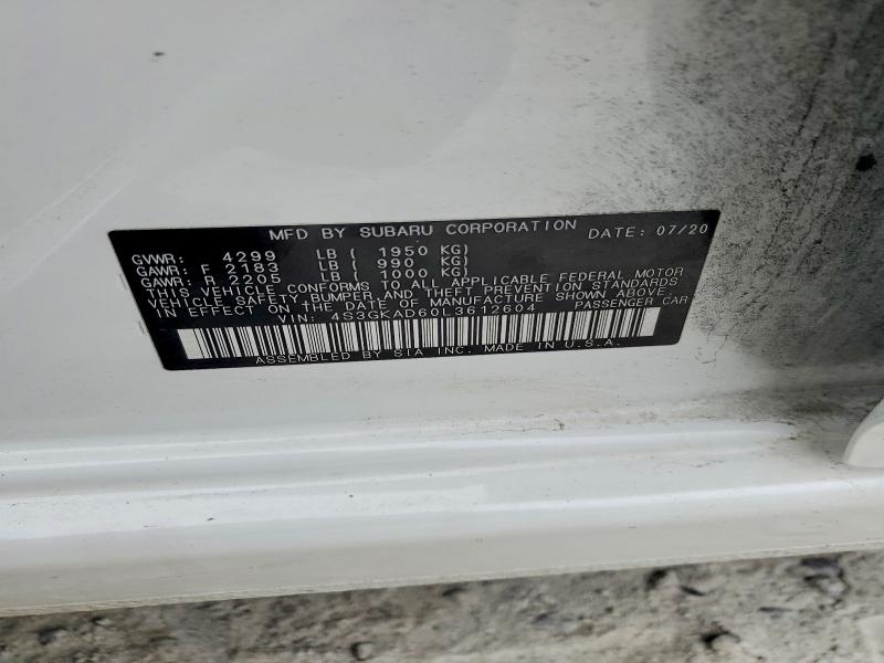 Продажа на аукционе авто 2020 Subaru Impreza, vin: 4S3GKAD60L3612604, номер лота: 79056145