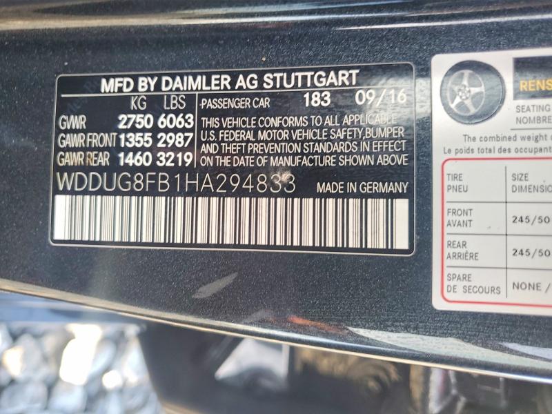 Продаж на аукціоні авто 2017 Mercedes-benz S, vin: WDDUG8FB1HA294833, номер лоту: 48020446