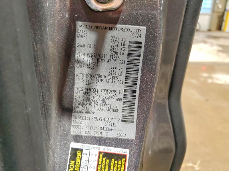 Продажа на аукционе авто 2024 Nissan Frontier, vin: 1N6ED1CL5RN642717, номер лота: 52974986