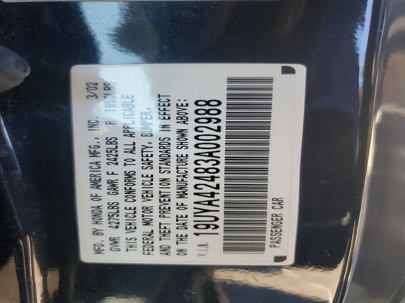 79730975 :رقم المزاد ، 19UYA42483A002988 vin ، 2003 Acura 3.2cl مزاد بيع