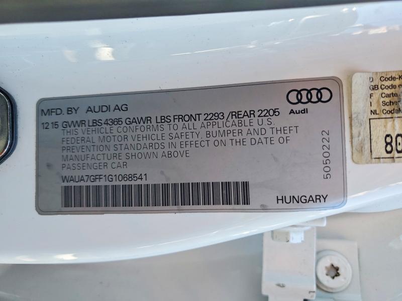 Продаж на аукціоні авто 2016 Audi A3, vin: WAUA7GFF1G1068541, номер лоту: 46888296
