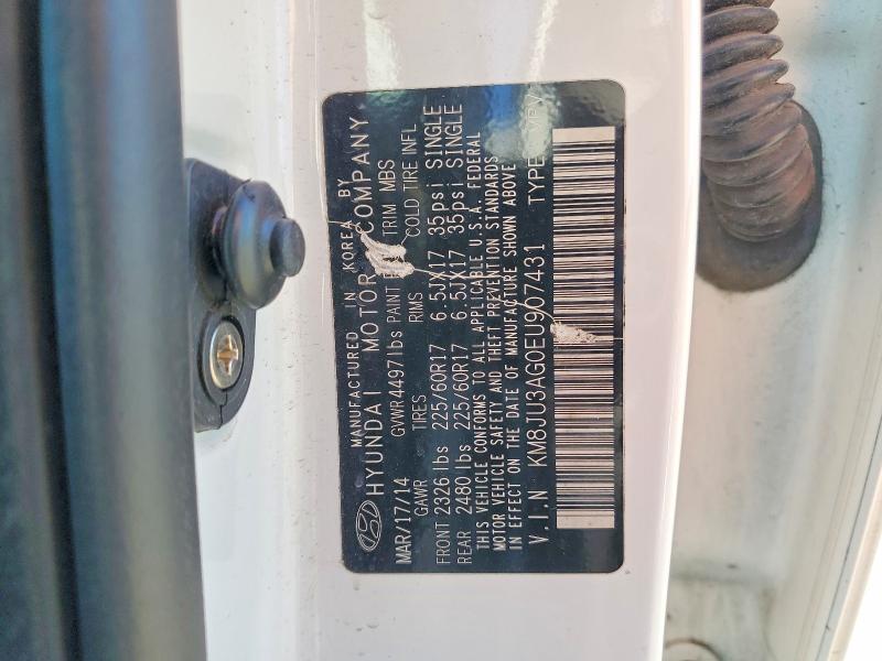 2014 Hyundai Tucson მანქანა იყიდება აუქციონზე, vin: KM8JU3AG0EU907431, აუქციონის ნომერი: 46523086