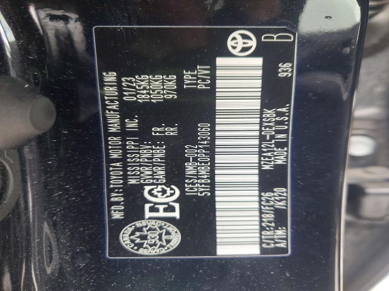 Продаж на аукціоні авто 2023 Toyota Corolla, vin: 5YFB4MBE0PP143060, номер лоту: 46185766