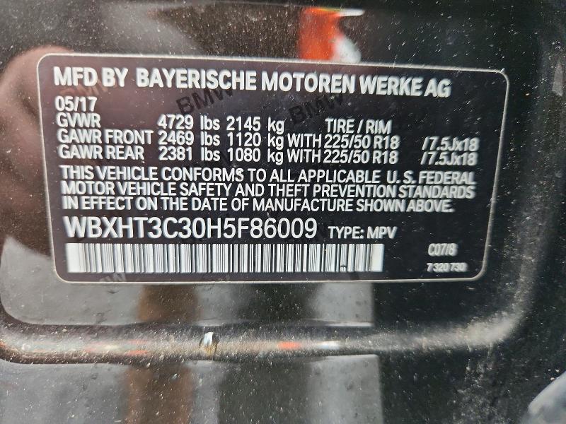 Auction sale of the 2017 Bmw X1, vin: WBXHT3C30H5F86009, lot number: 79766485