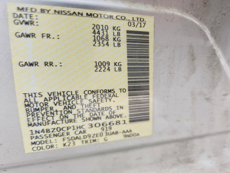 46566396 :رقم المزاد ، 1N4BZ0CP1HC306681 vin ، 2017 Nissan Leaf مزاد بيع