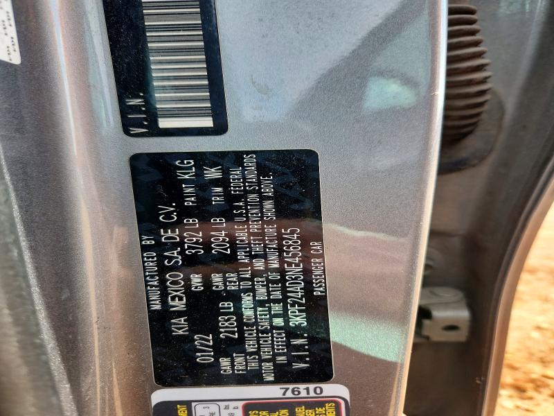 Aukcja sprzedaży 2022 Kia Forte, vin: 3KPF24AD3NE456845, numer aukcji: 45524326