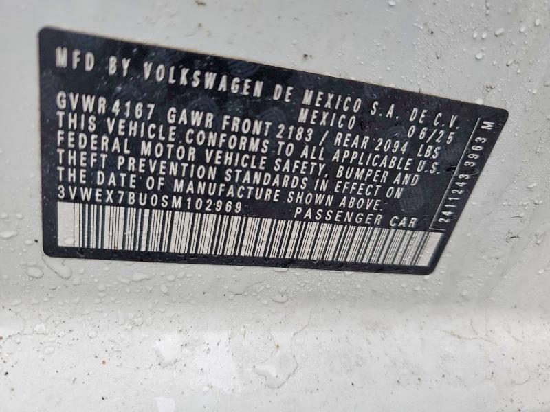 Aukcja sprzedaży 2025 Volkswagen Jetta, vin: 3VWEX7BU0SM102969, numer aukcji: 79744595