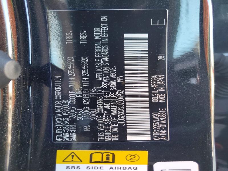 46433246 :رقم المزاد ، JTJGZKCA2J2004932 vin ، 2018 Lexus Rx 350l مزاد بيع