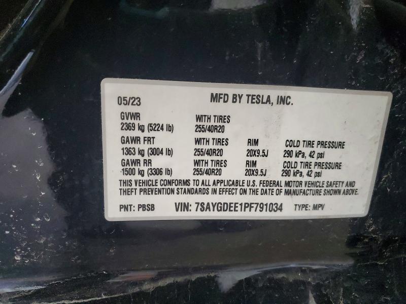 Aukcja sprzedaży 2023 Tesla Model Y, vin: 7SAYGDEE1PF791034, numer aukcji: 47361136