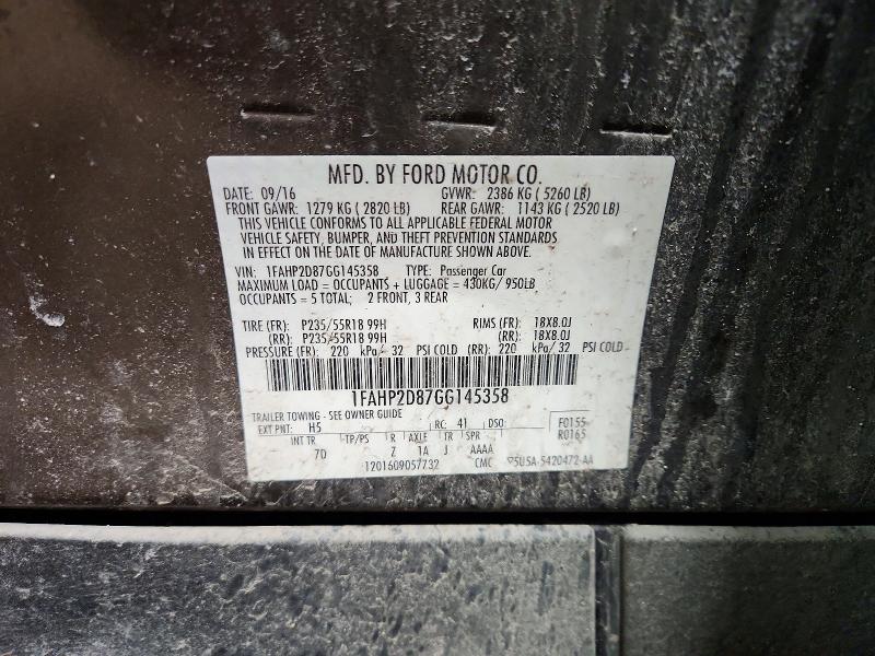 Продажа на аукционе авто 2016 Ford Taurus, vin: 1FAHP2D87GG145358, номер лота: 45913036
