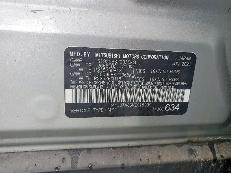 Aukcja sprzedaży 2022 Mitsubishi Outlander, vin: JA4J3TA86NZ018999, numer aukcji: 46378956