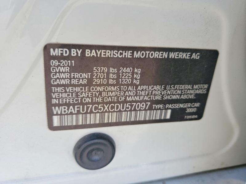 Продаж на аукціоні авто 2012 Bmw 535, vin: WBAFU7C5XCDU57097, номер лоту: 46462206